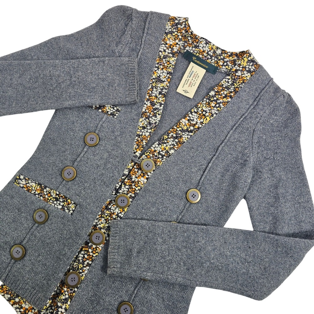 Anthropologie Blooms Revealed Cardigan Wool Rabbit Cashmere Cartonnier -  Sz XS‎